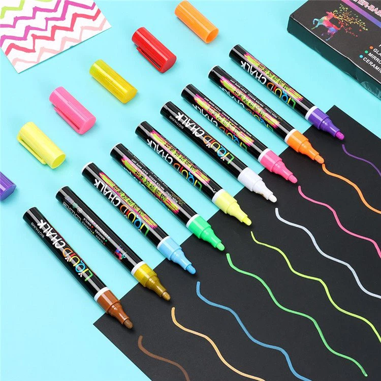 Fabricantes de tiza de neón lavables y de borrado húmedo de 12 colores