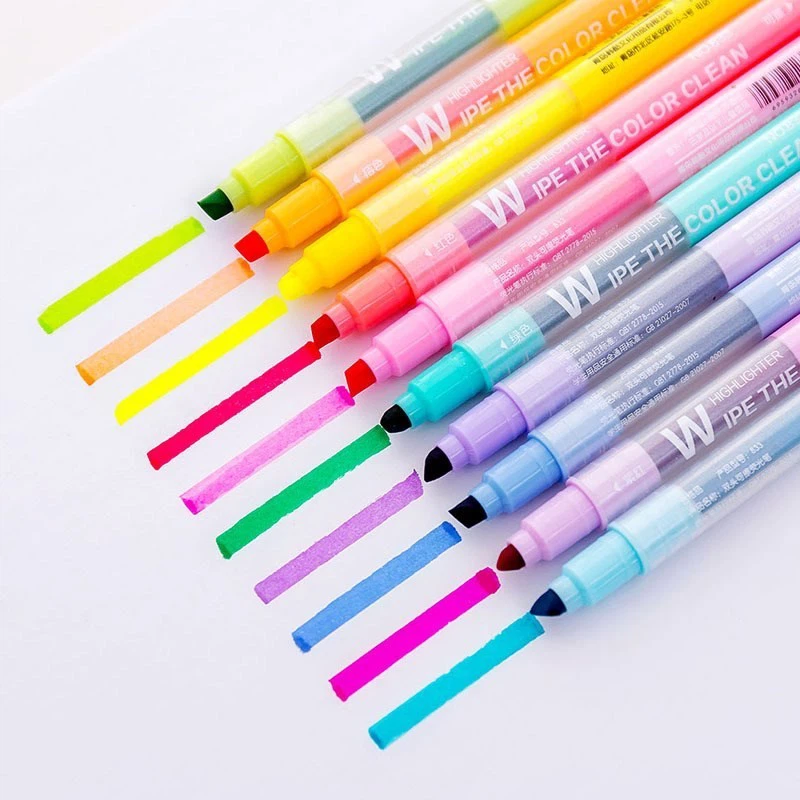 Resaltadores Marcadores de colores cambiantes Bolígrafo pastel